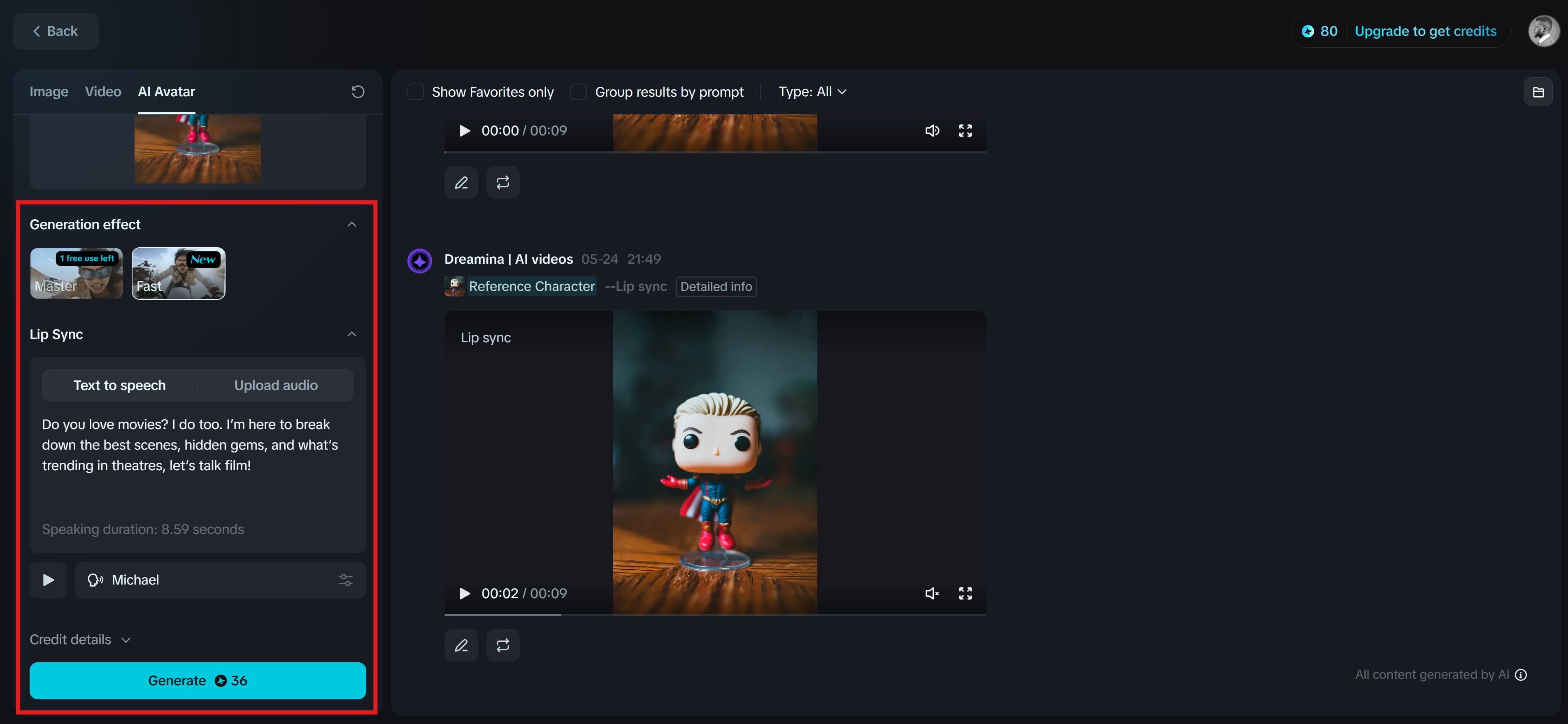Dreamina: Generasi video