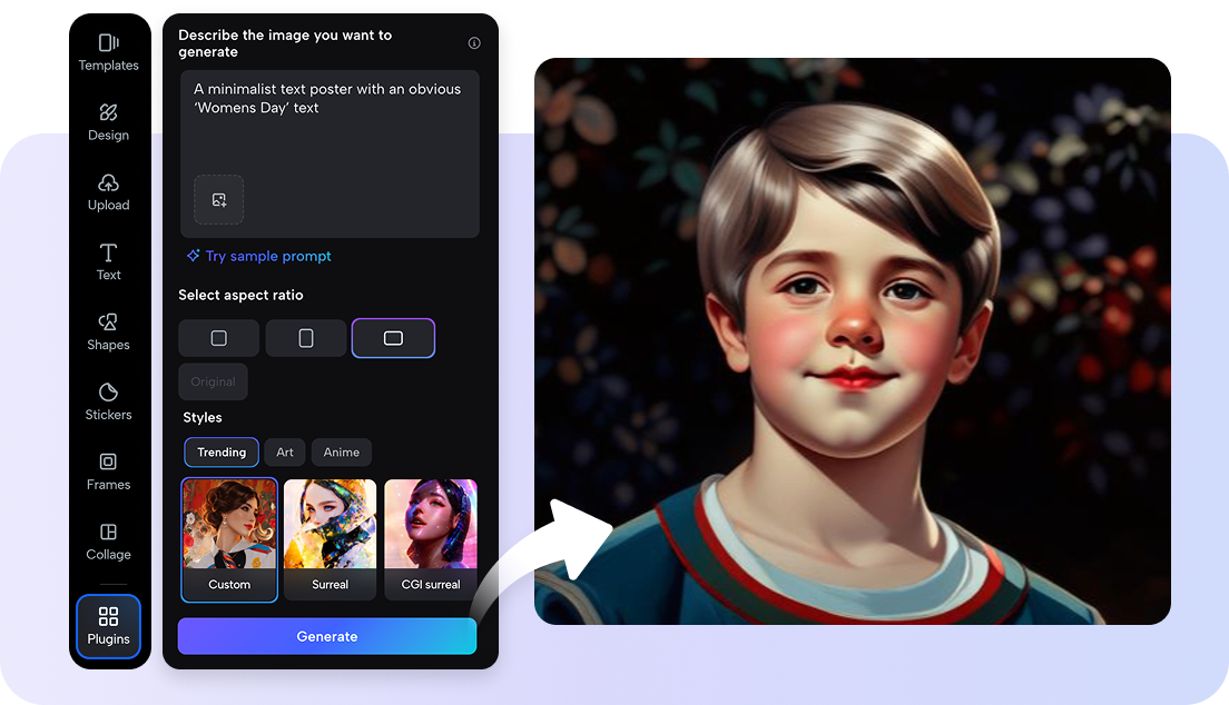 Metinler veya fotoğraflarla anında portre oluşturma