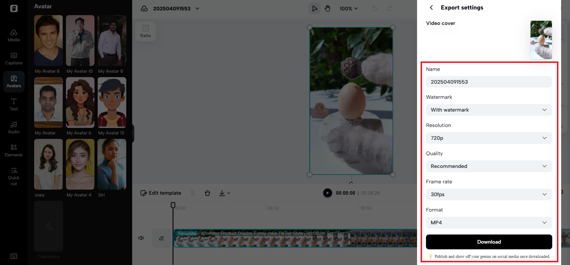 Download your meme video