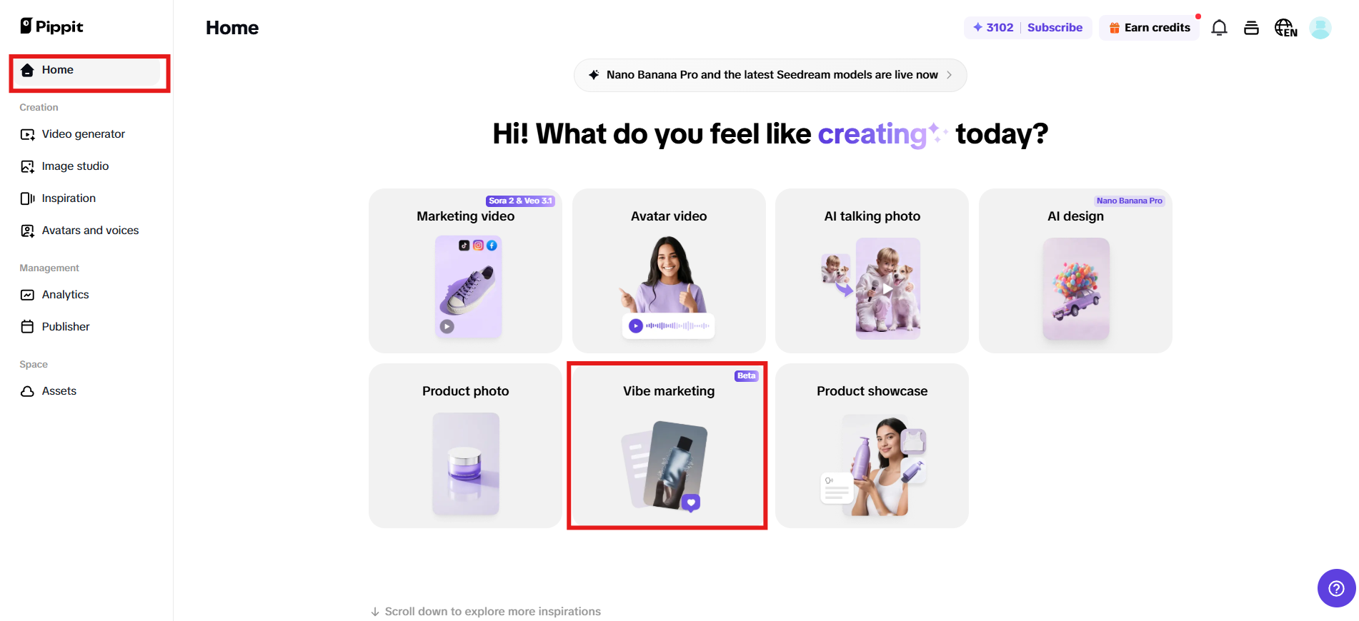 Access "Vibe marketing" tool