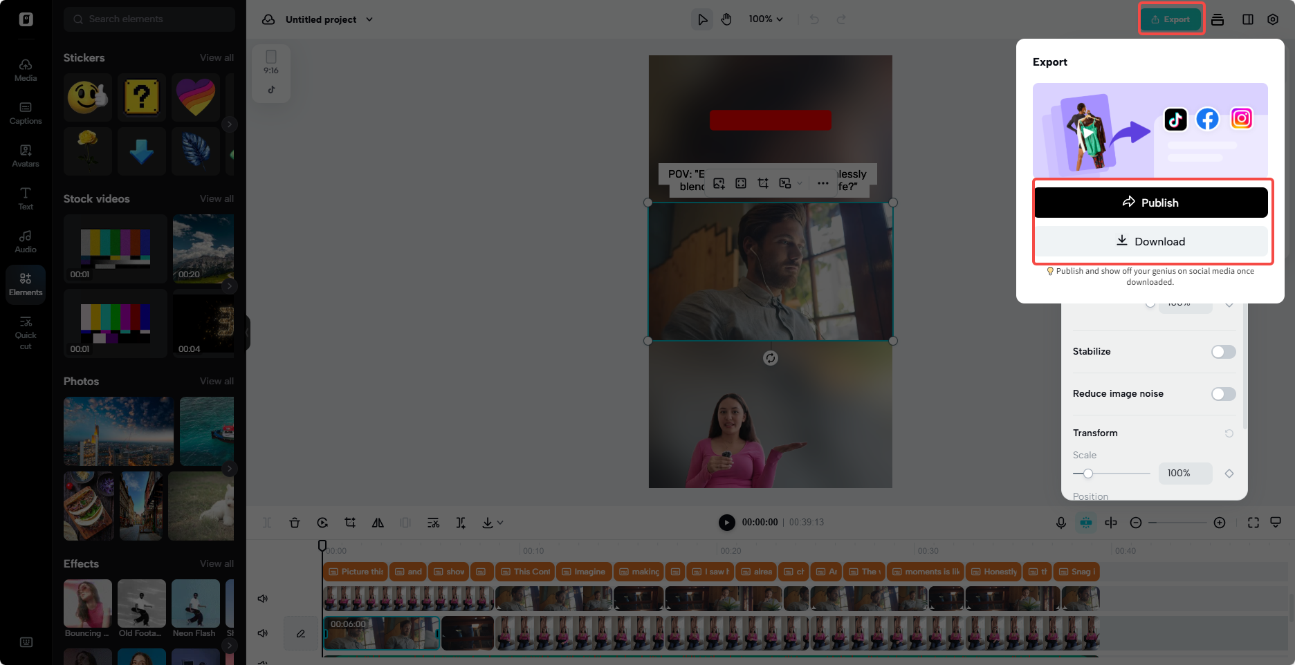 Export and share your content