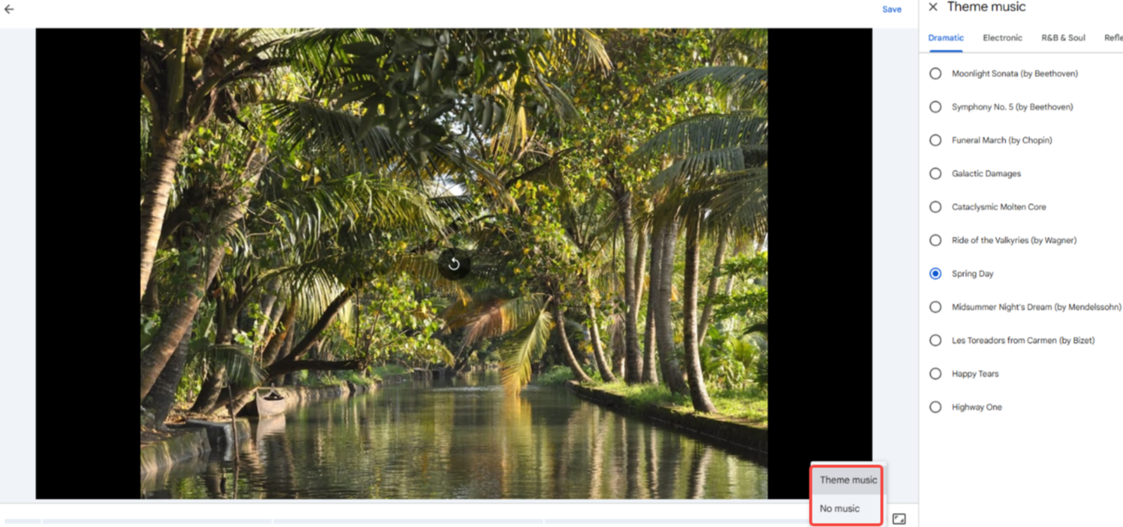 Add background music to the slideshow