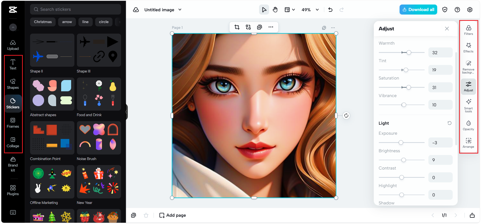 Refine the image further using editing tools