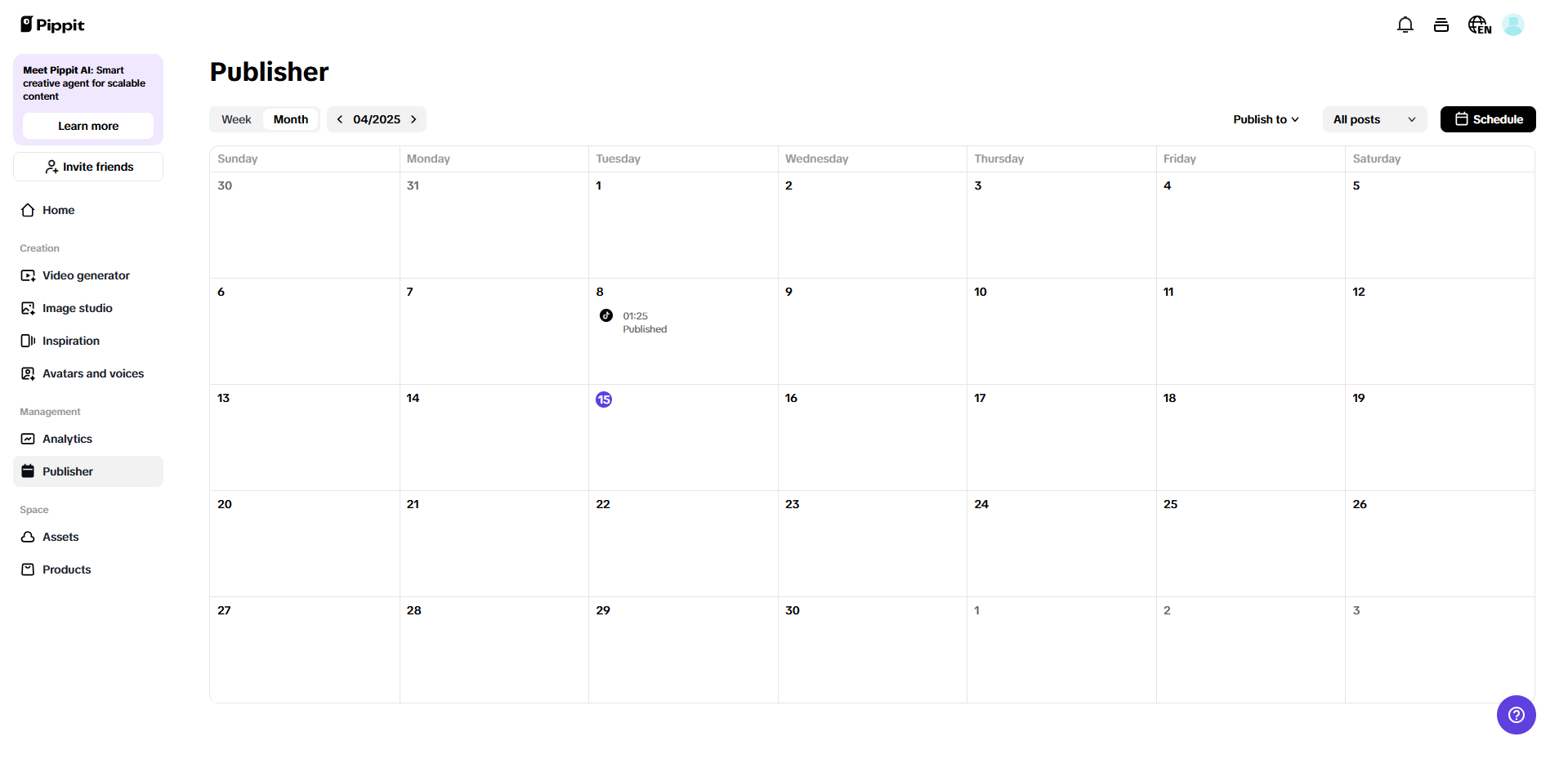 Schedule and publish
