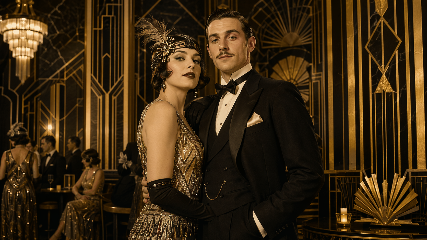 Dreamina AI 1920s filter prompt example 1: Art Deco Portrait