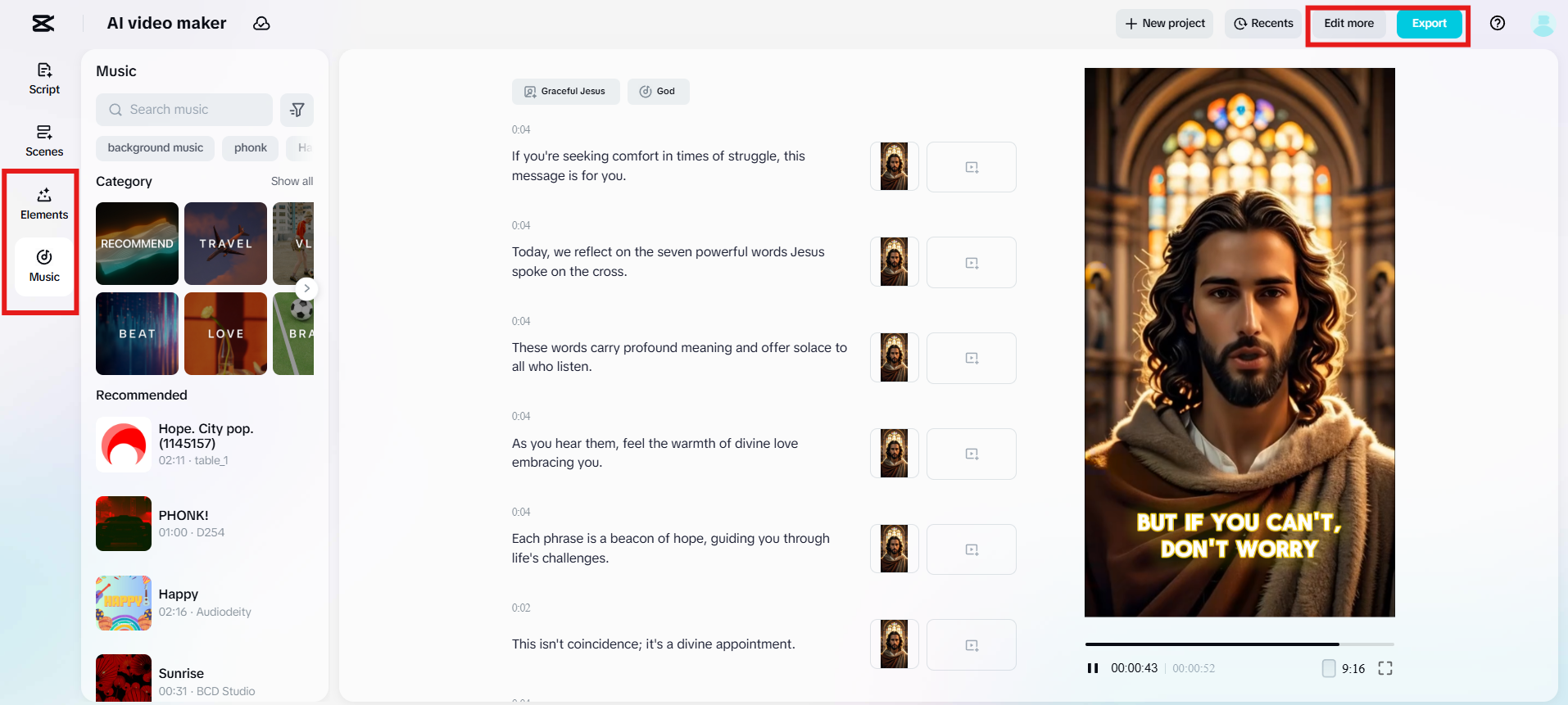 I-tune nang maayos ang mga caption at musika