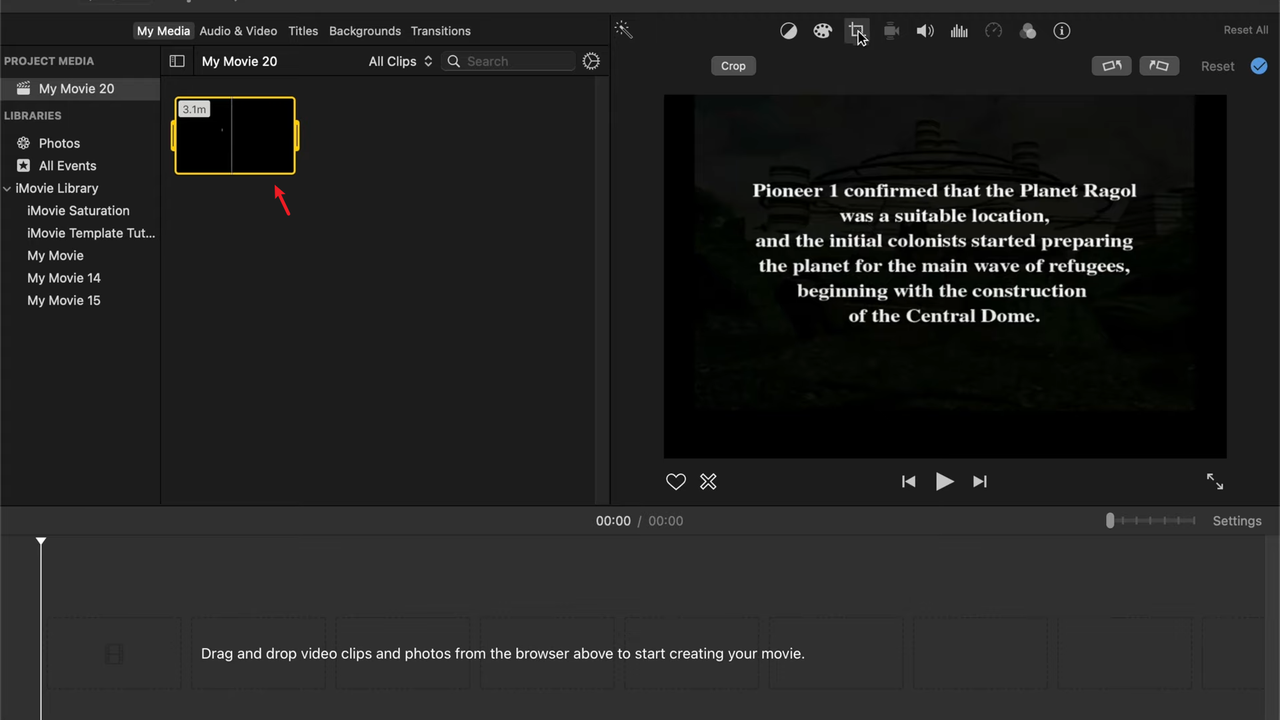 افتح تطبيق iMovie وقم باستيراد الفيديو