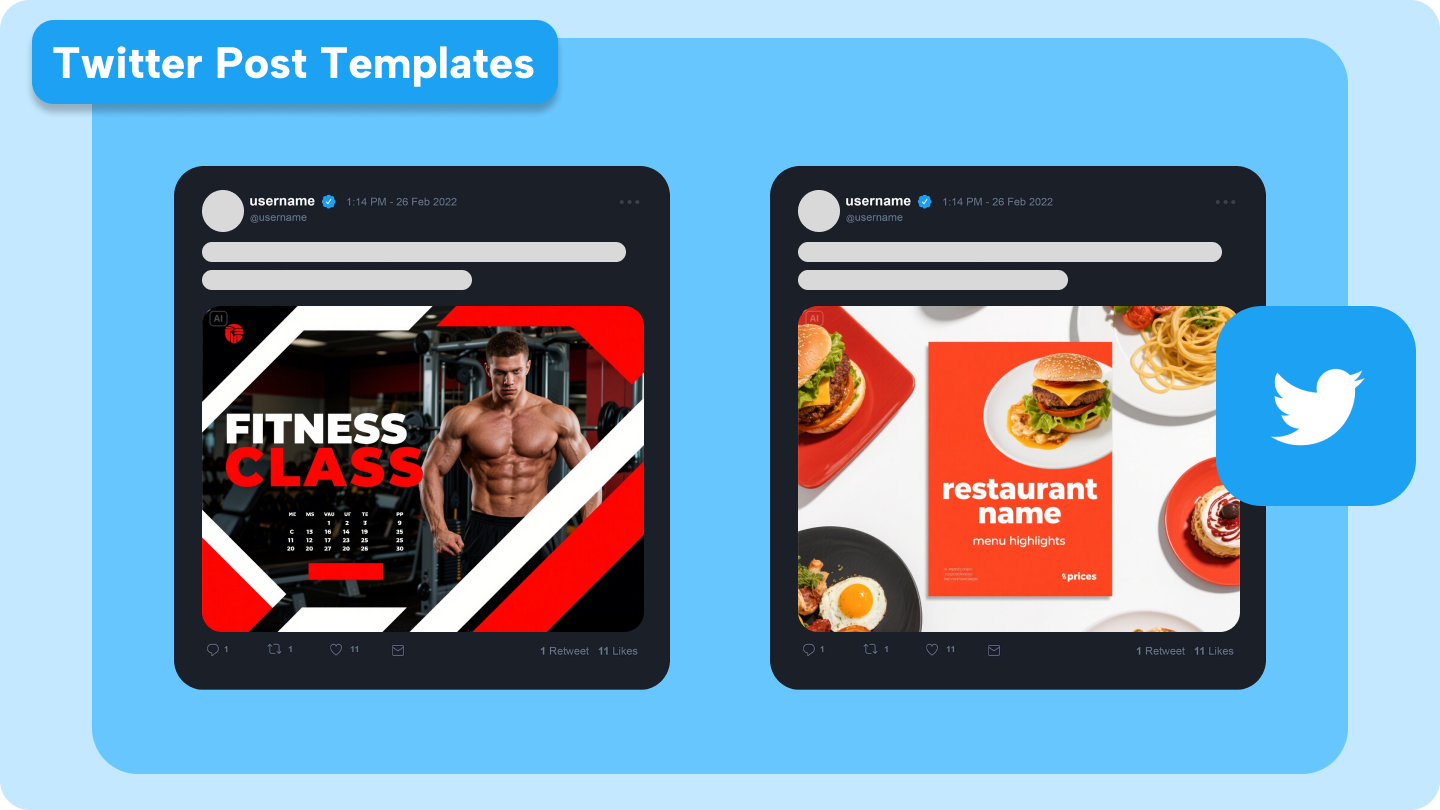 twitter post template