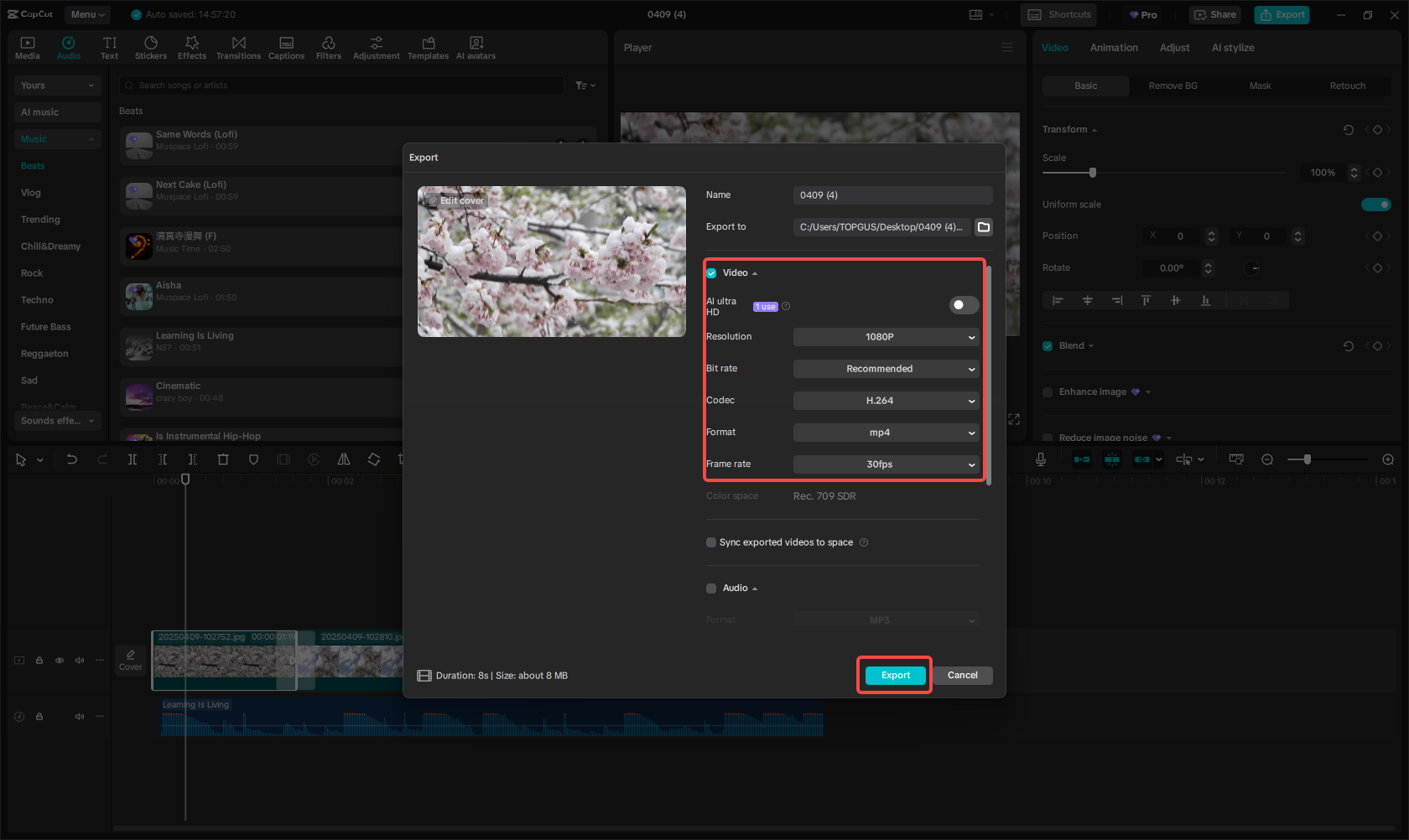 Export slideshow