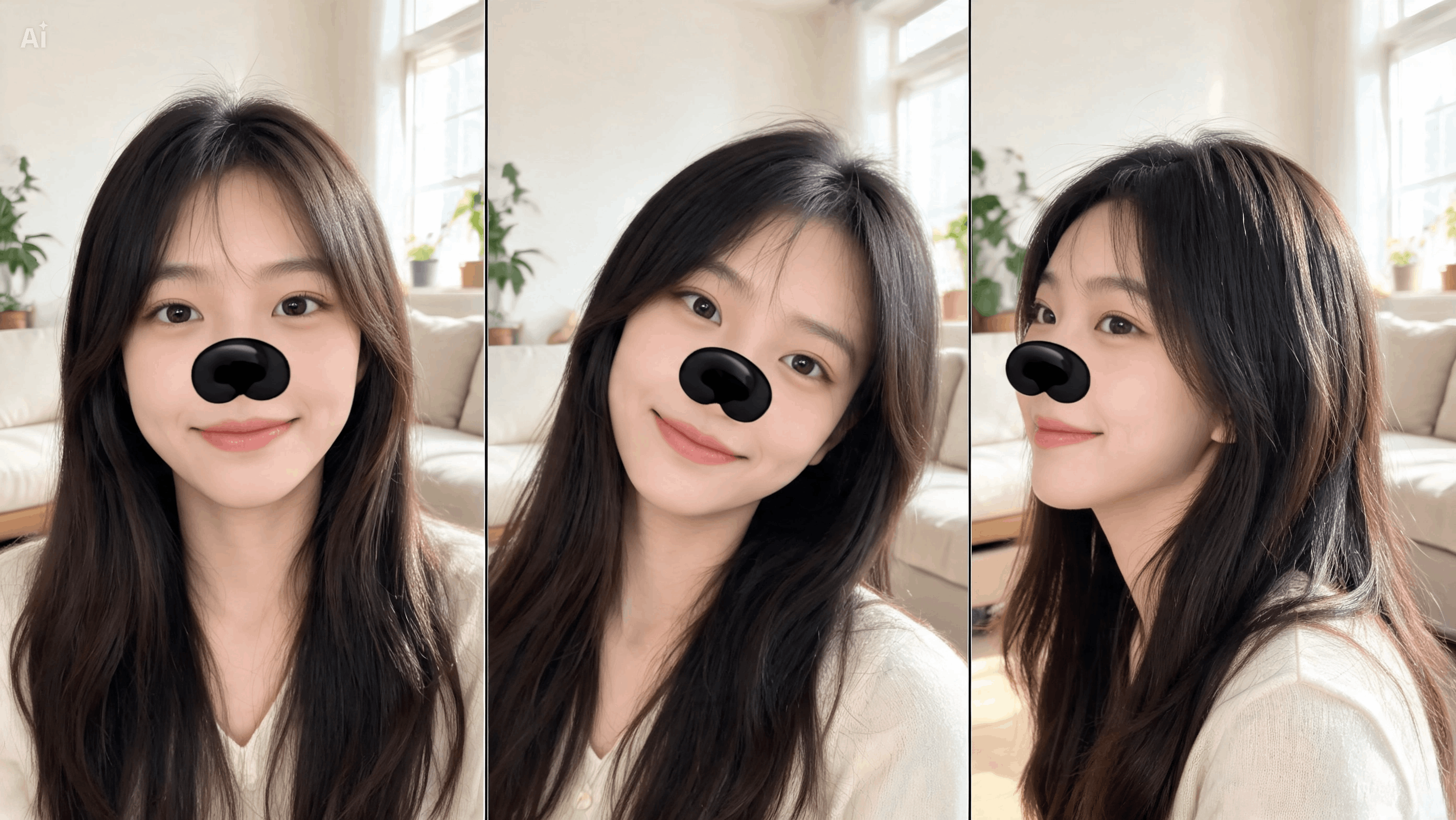 Place A Dog Nose Filter On Different Pet Angles