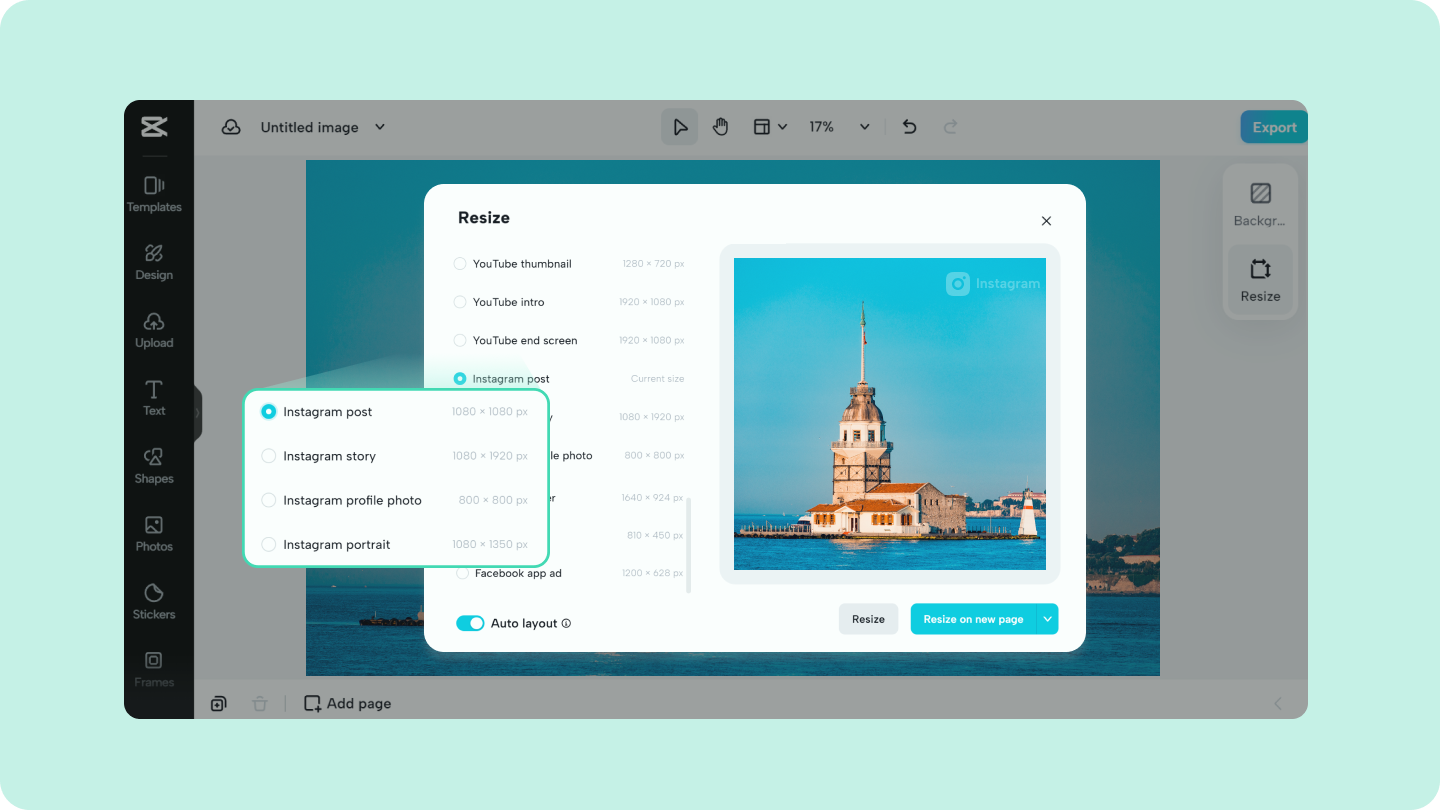 capcut resizer для инс