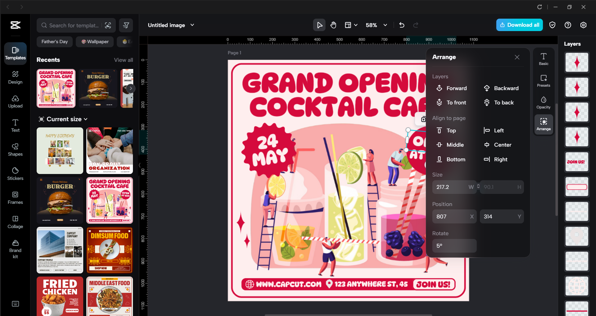 Interface of the CapCut desktop video editor - the best photo layer editor for PC users