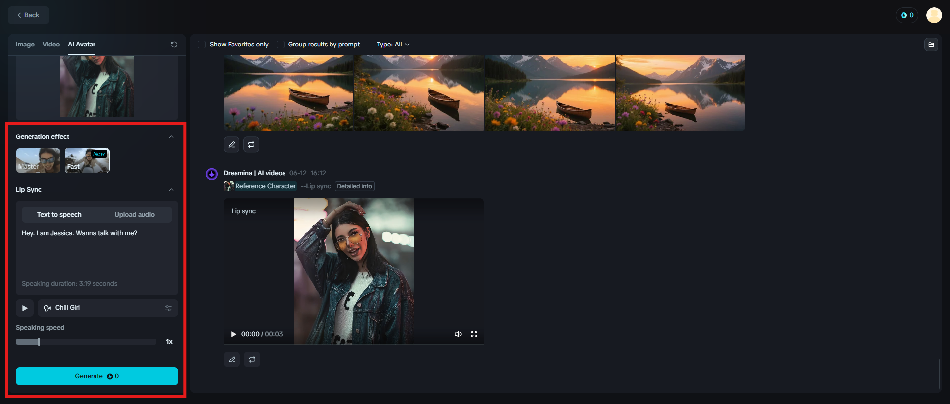 Generate a talking avatar