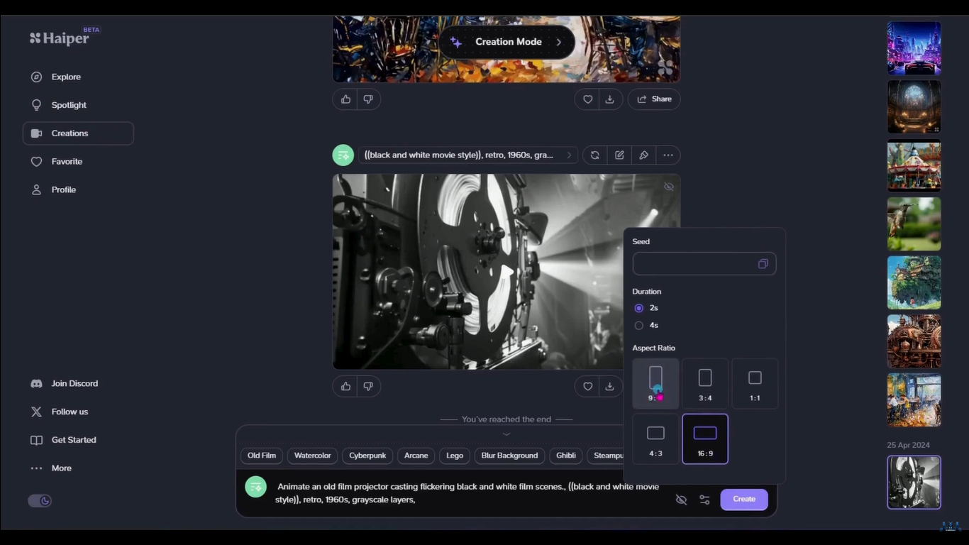 Generate videos using prompts