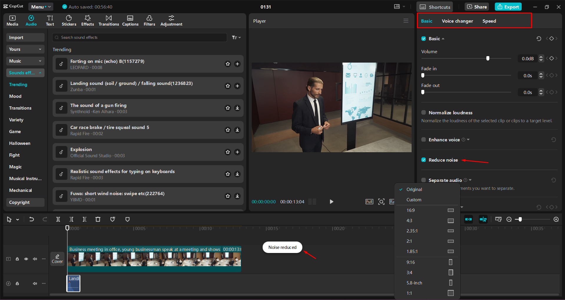 Customizing a YouTube video ad in the CapCut desktop video editor