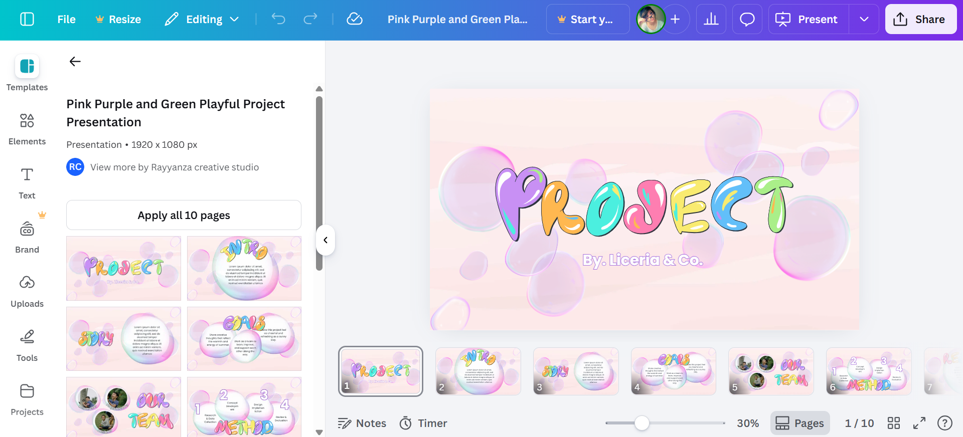 Make bubble text with Canva