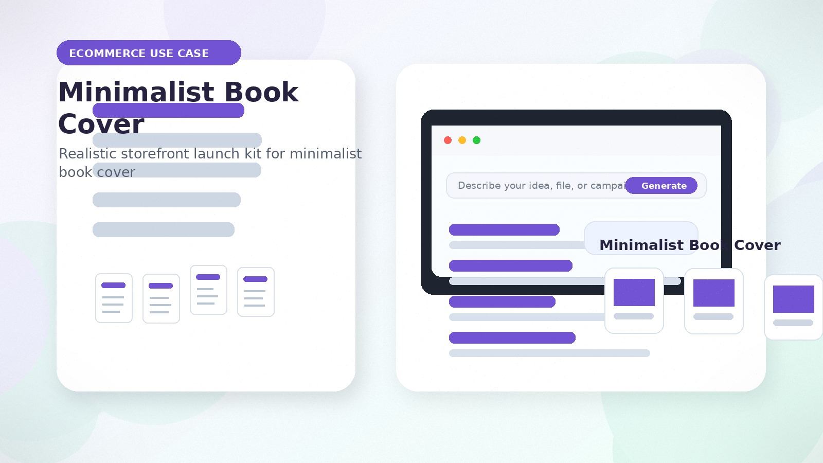 Minimalist Book Cover realistic ecommerce use case visual for minimalist book cover