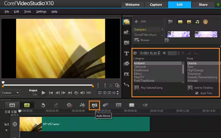 Zene és hang hozzáadása a videóhoz