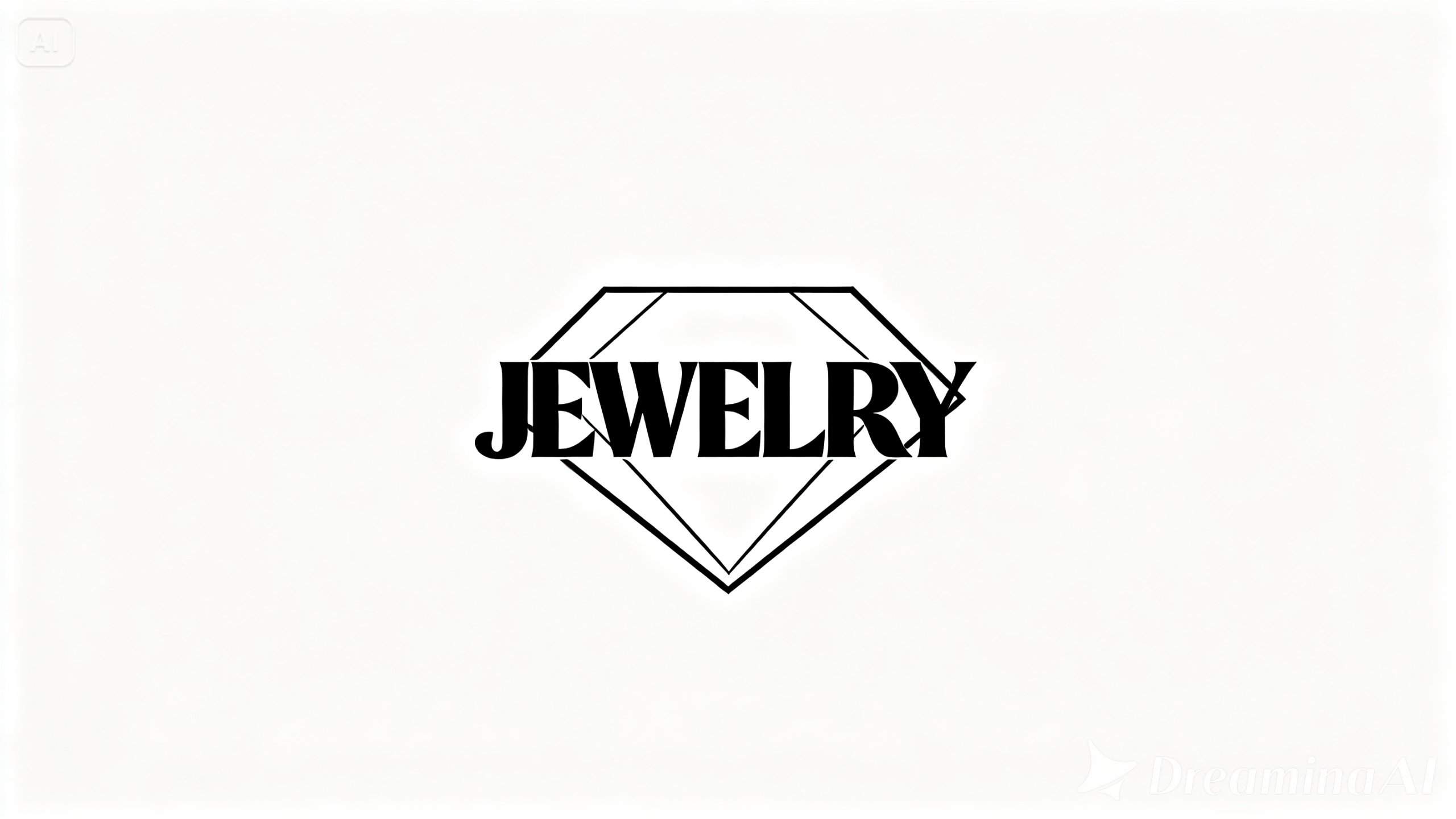 Logo de bijoux moderne utilisant un sans empattement audacieux et un contour géométrique en forme de diamant