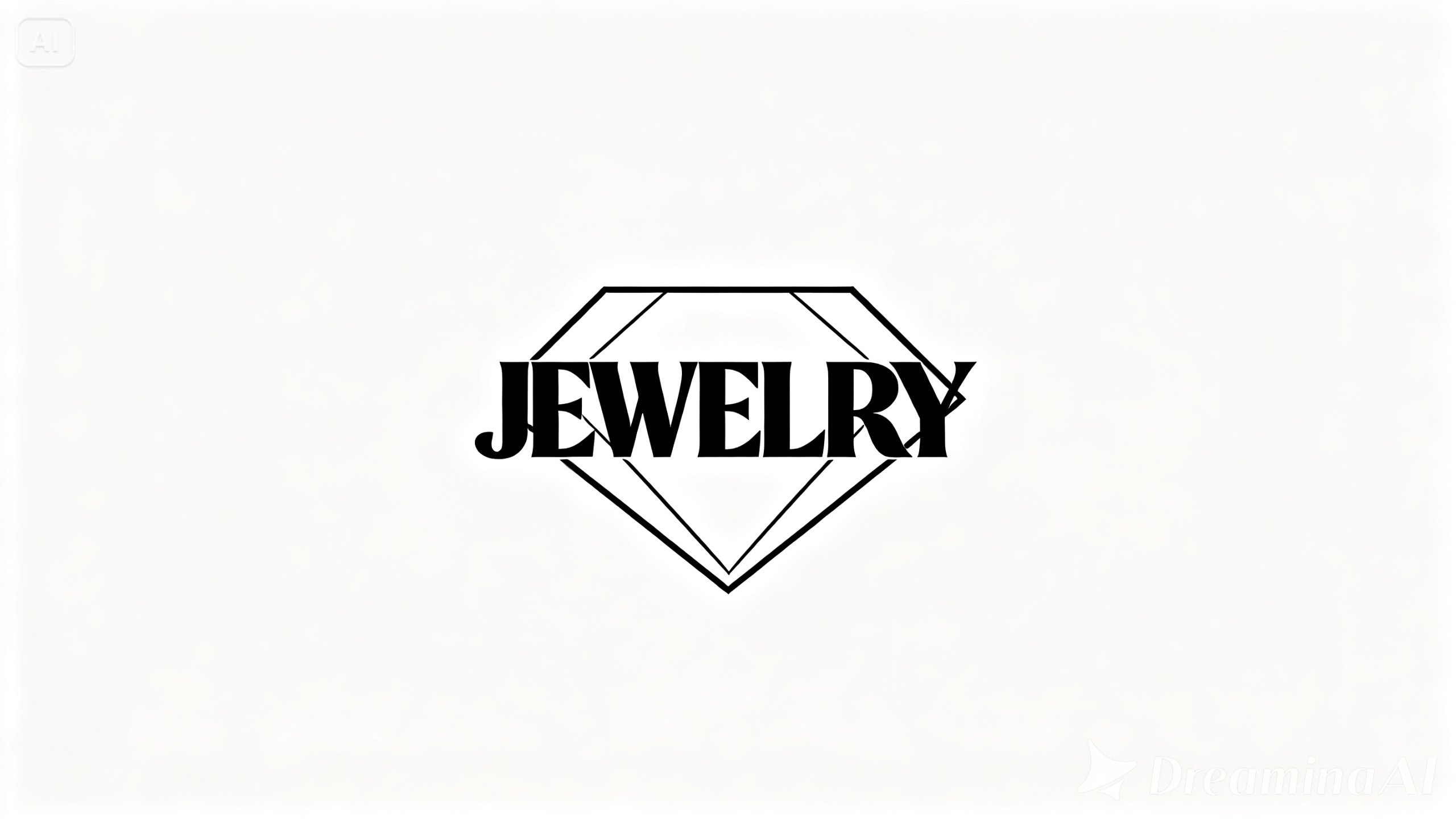 logo-ul modern de bijuterii folosind sans-serif îndrăzneț și contur geometric în formă de diamant