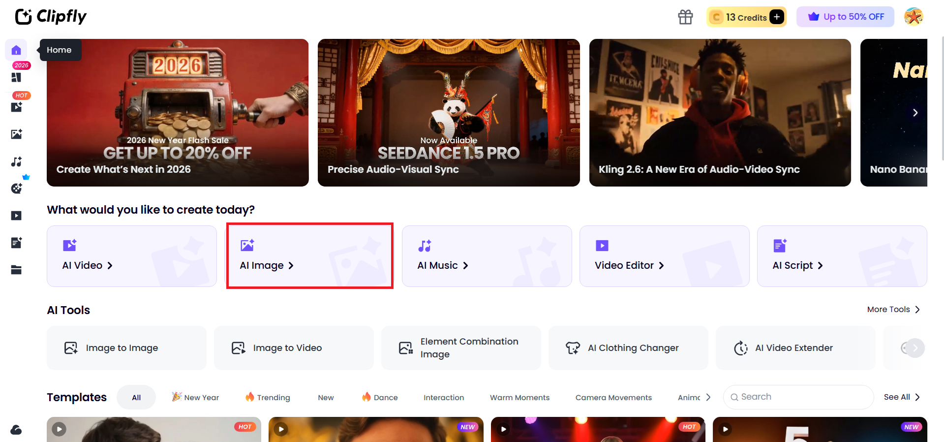 Access the AI image generator