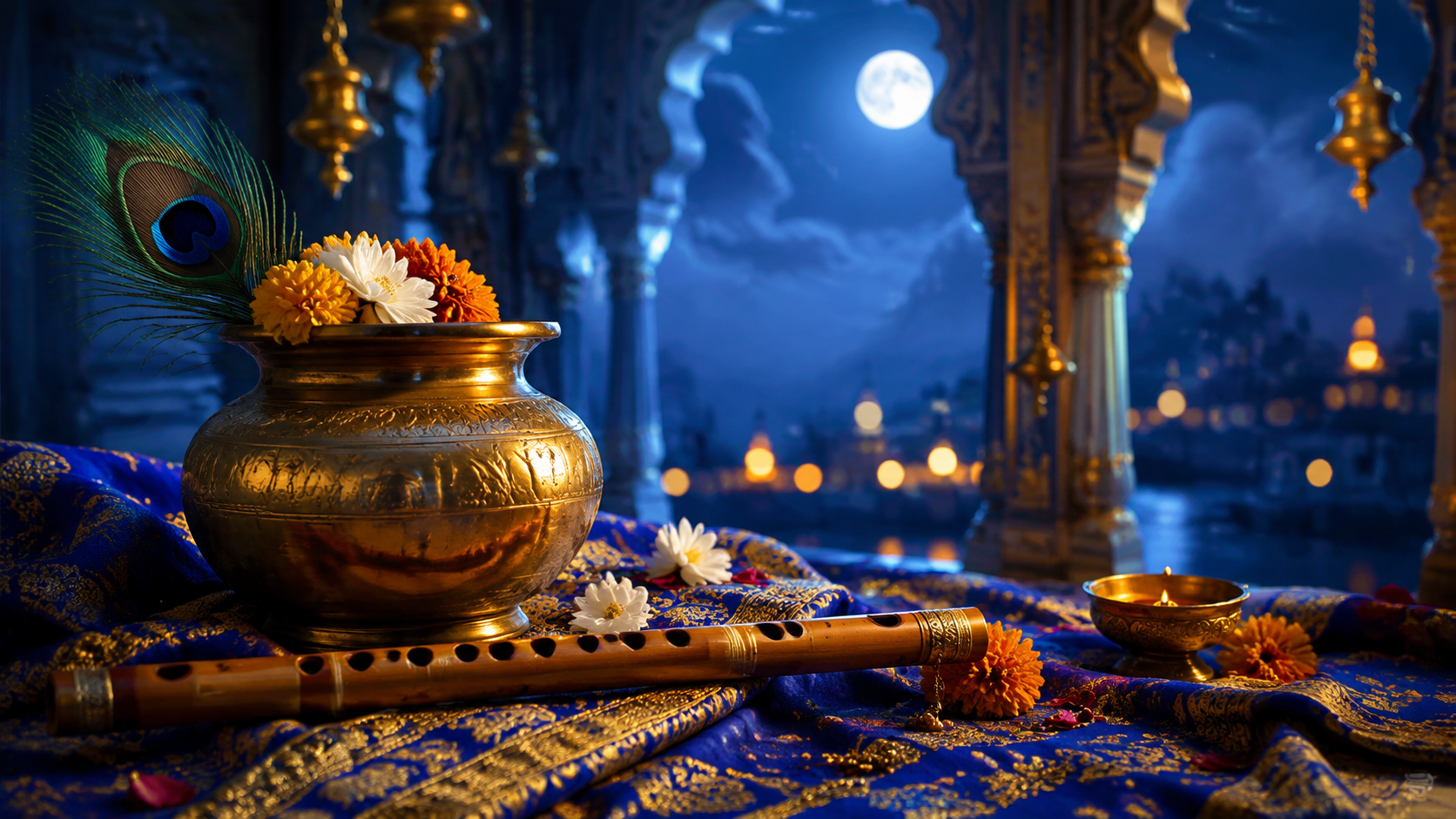 krishna janmashtami wishes example — Family-friendly celebration scene