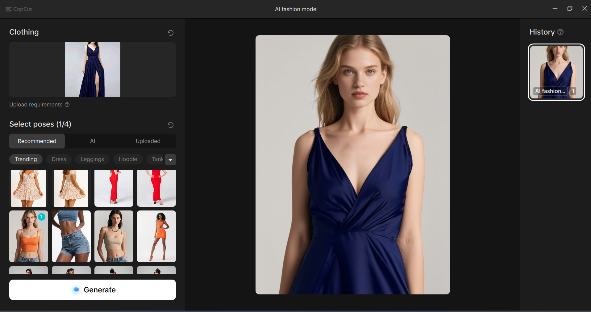 Giao diện của CapCut desktop video editor