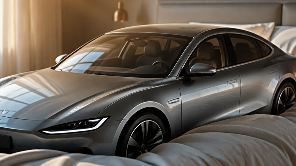 Car on Bed AI Video prompt 3 original 16:9 visual