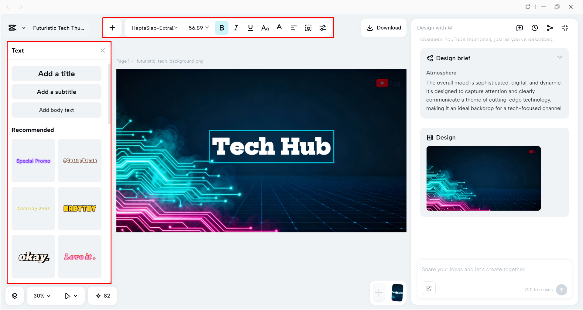 Editing the YouTube thumbnail background using CapCut