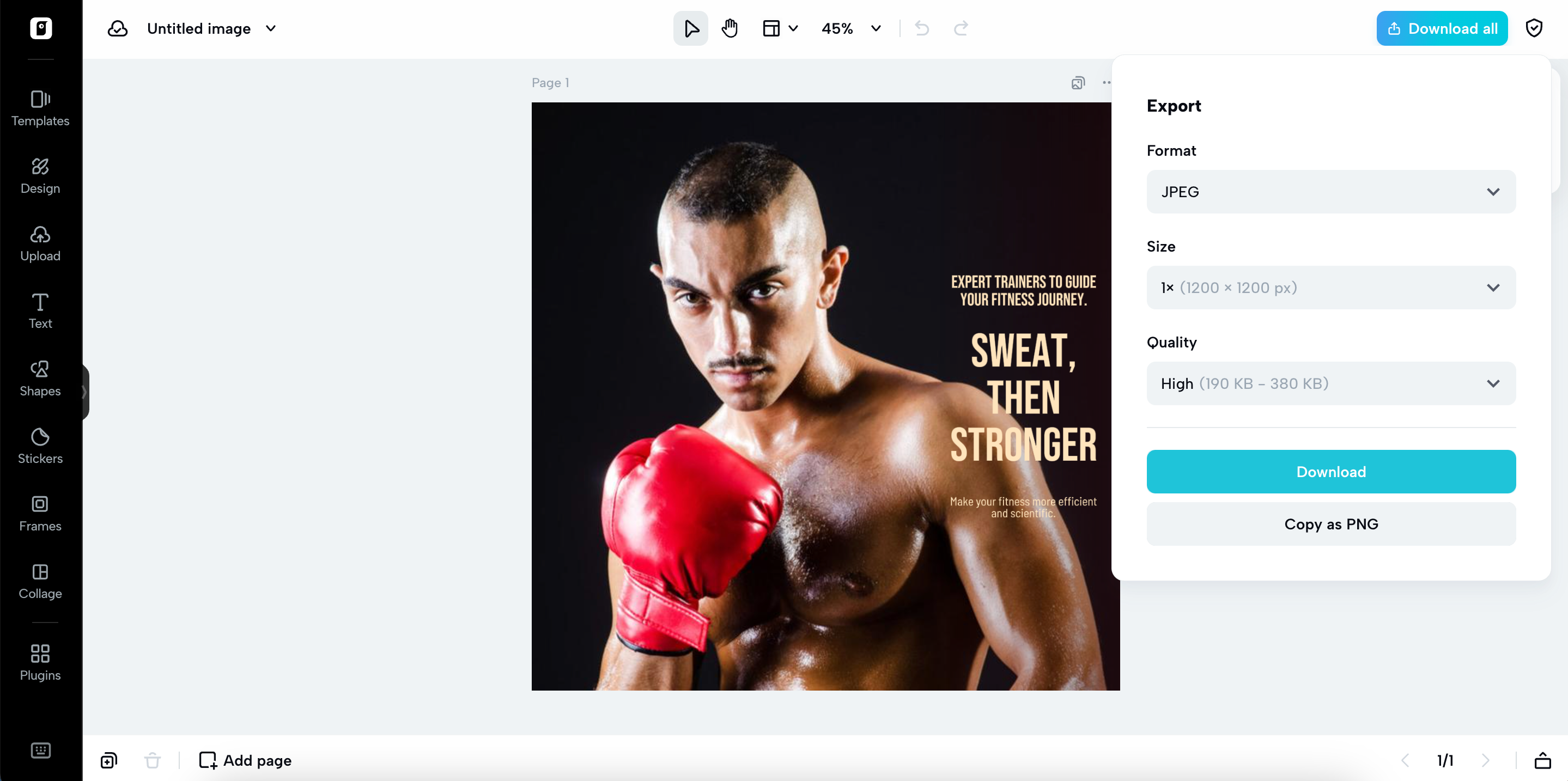 Export your customized template