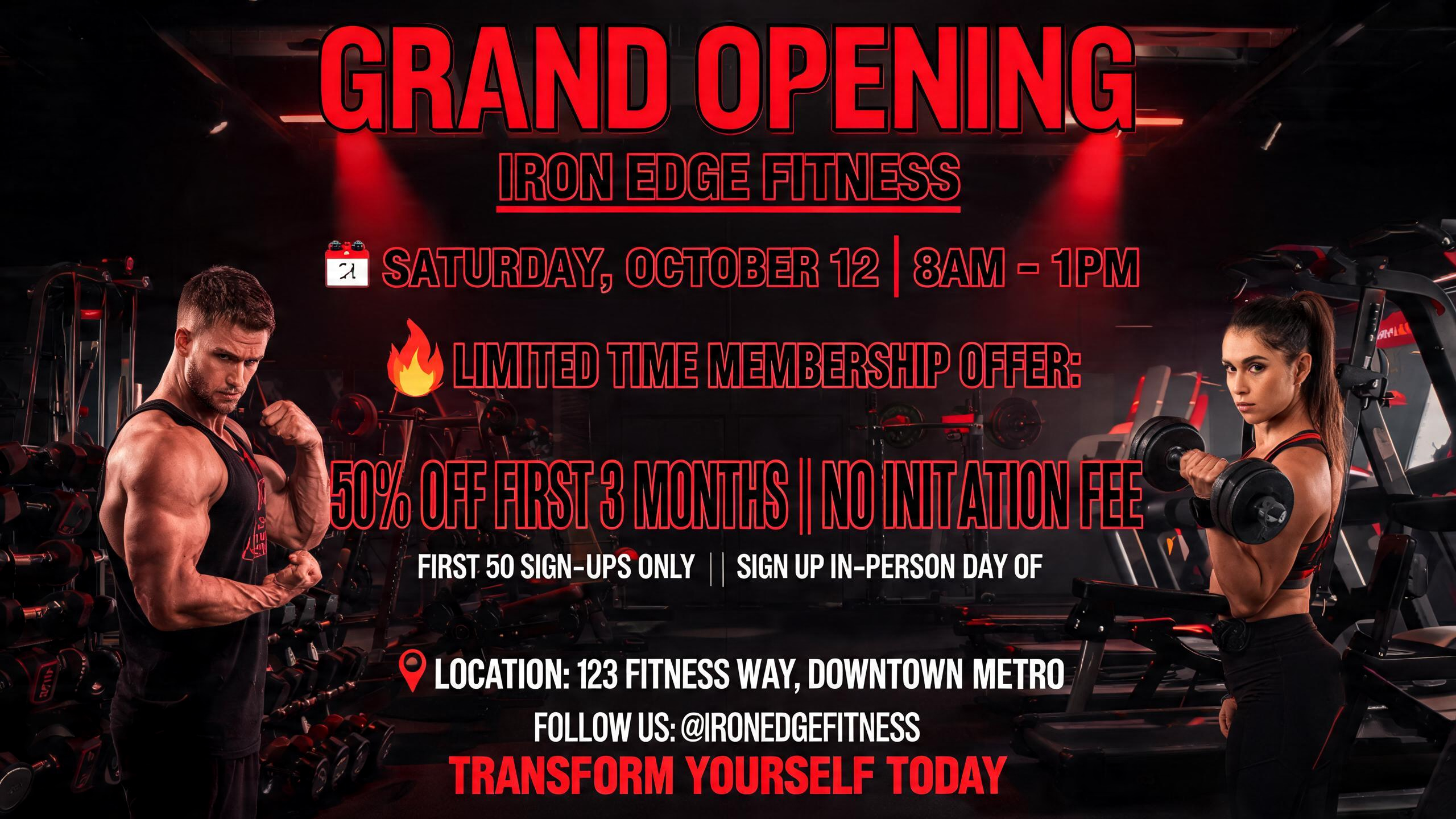 Grand opening gym flyer