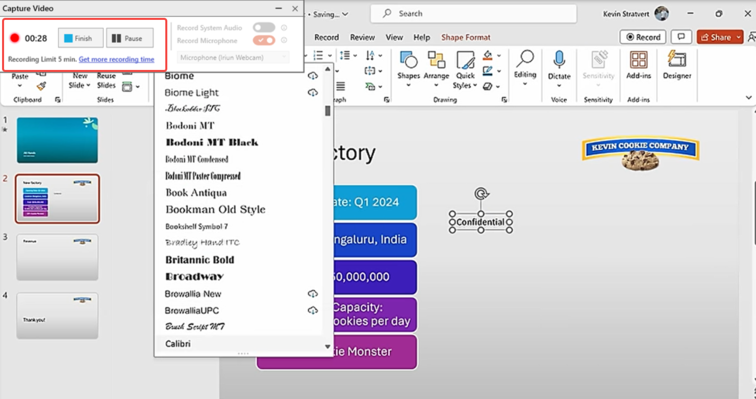 Vyberte a spusťte nahrávání