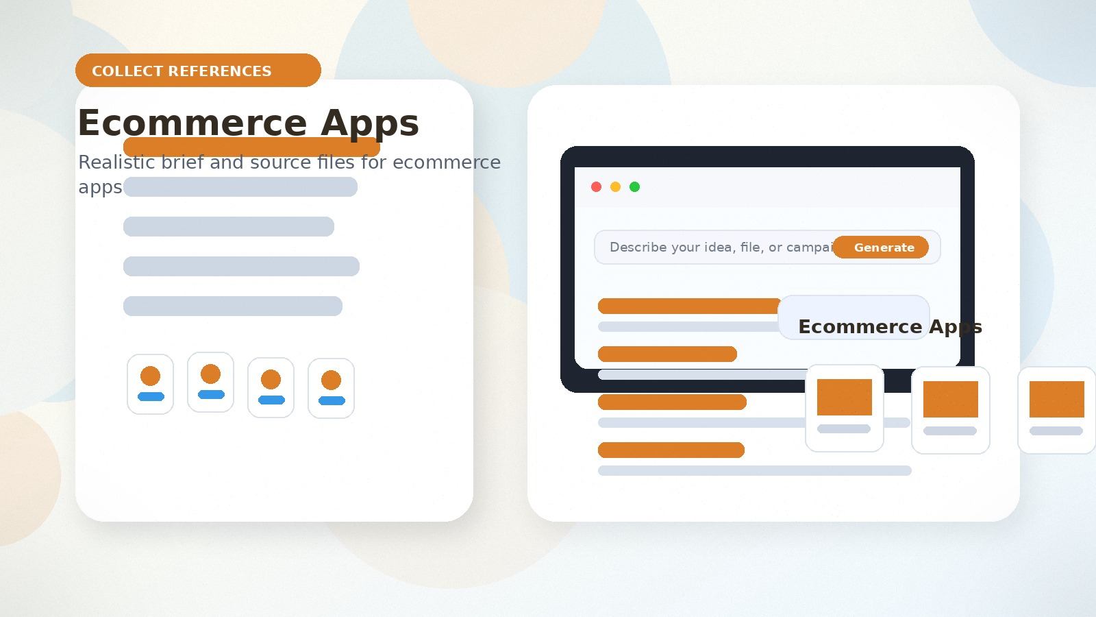 Ecommerce Apps realistic collect references visual for ecommerce apps