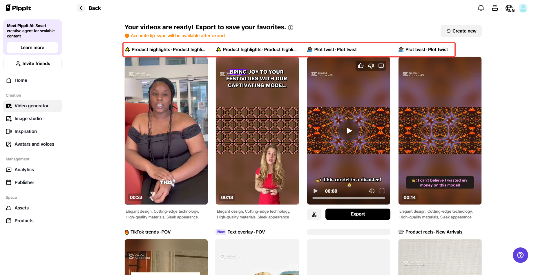 Explore e edite vídeos rapidamente