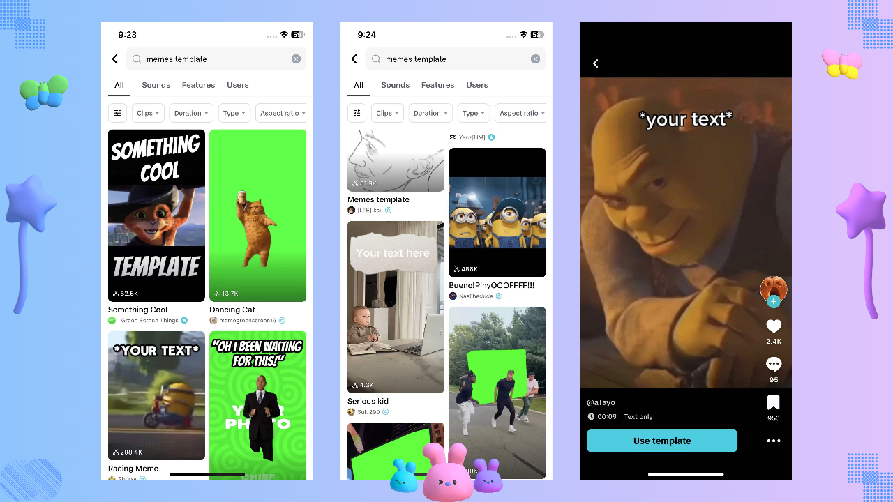 CapCut App - customize meme templates