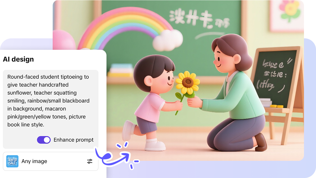 AI-generated Teacher's Day art in one click