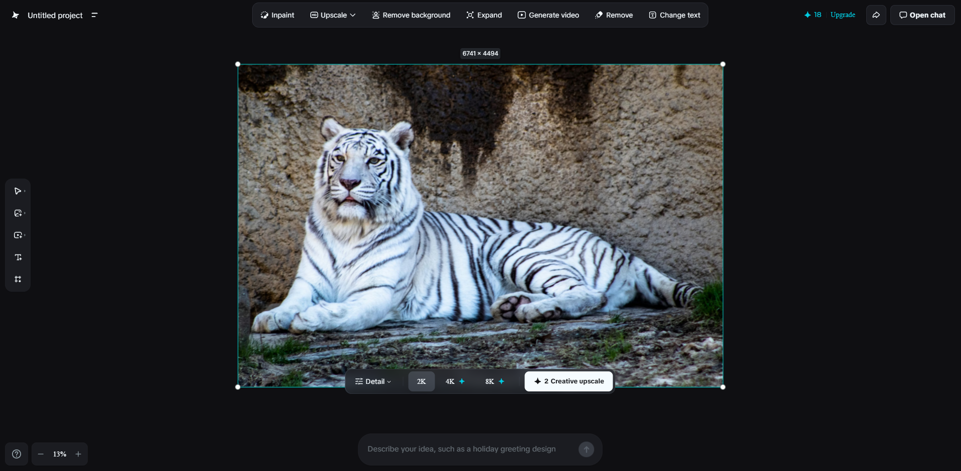 One-click upscale