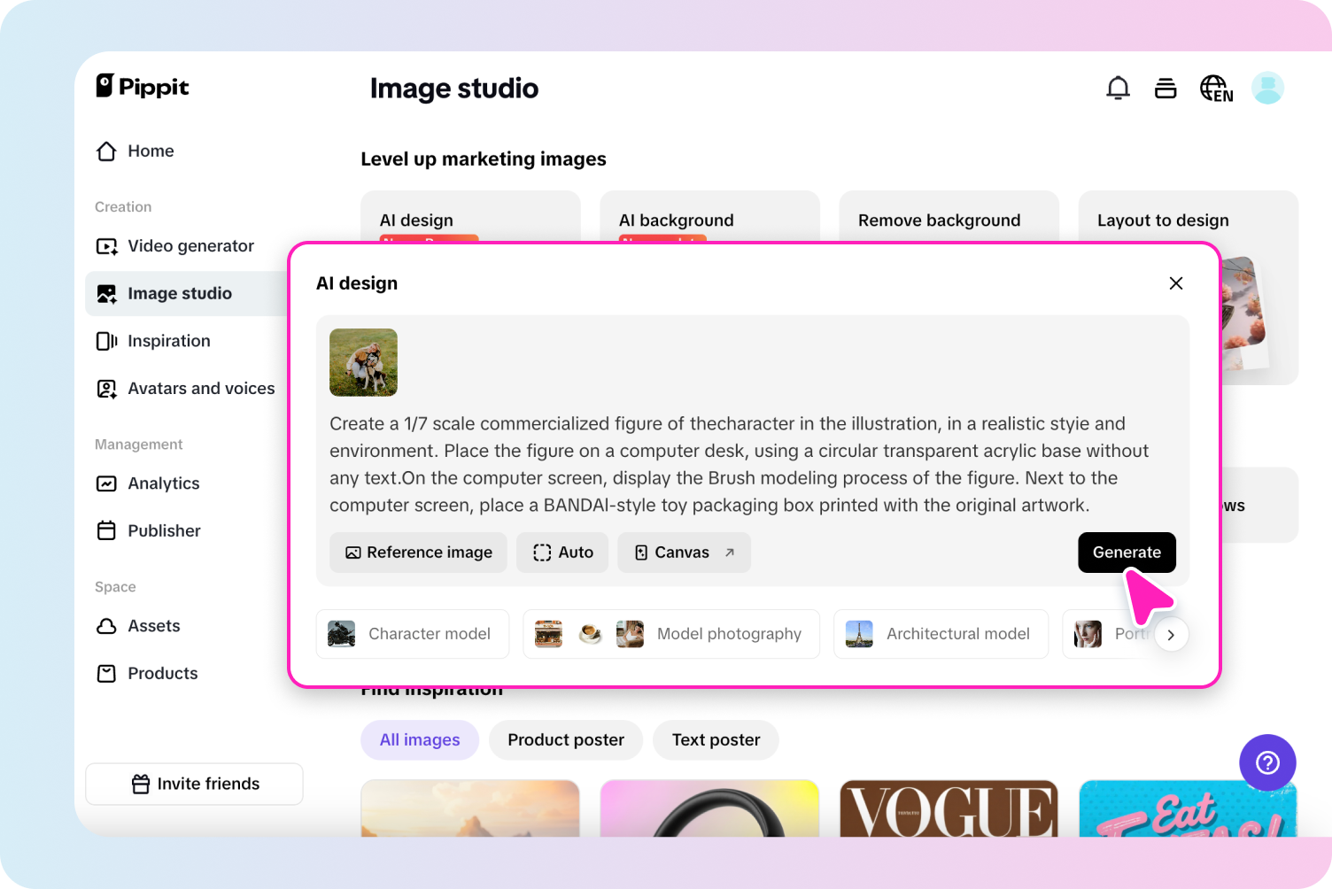 Generating character model