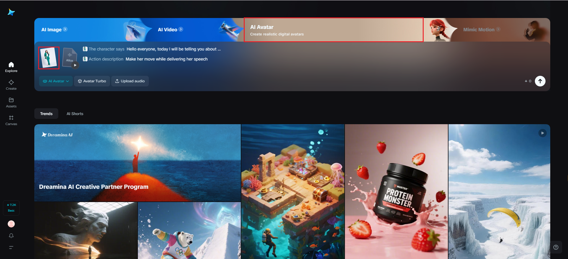 Upload your character and set the scene