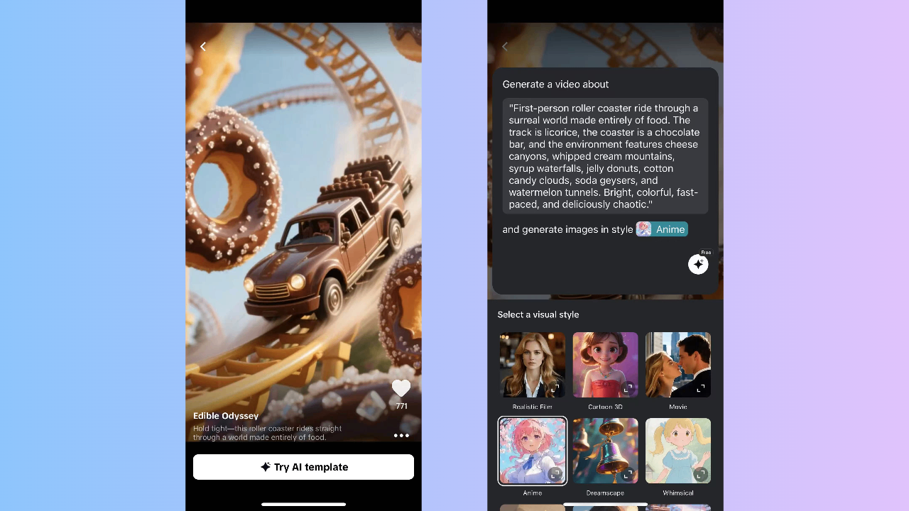 Select a template and customize with your prompt
