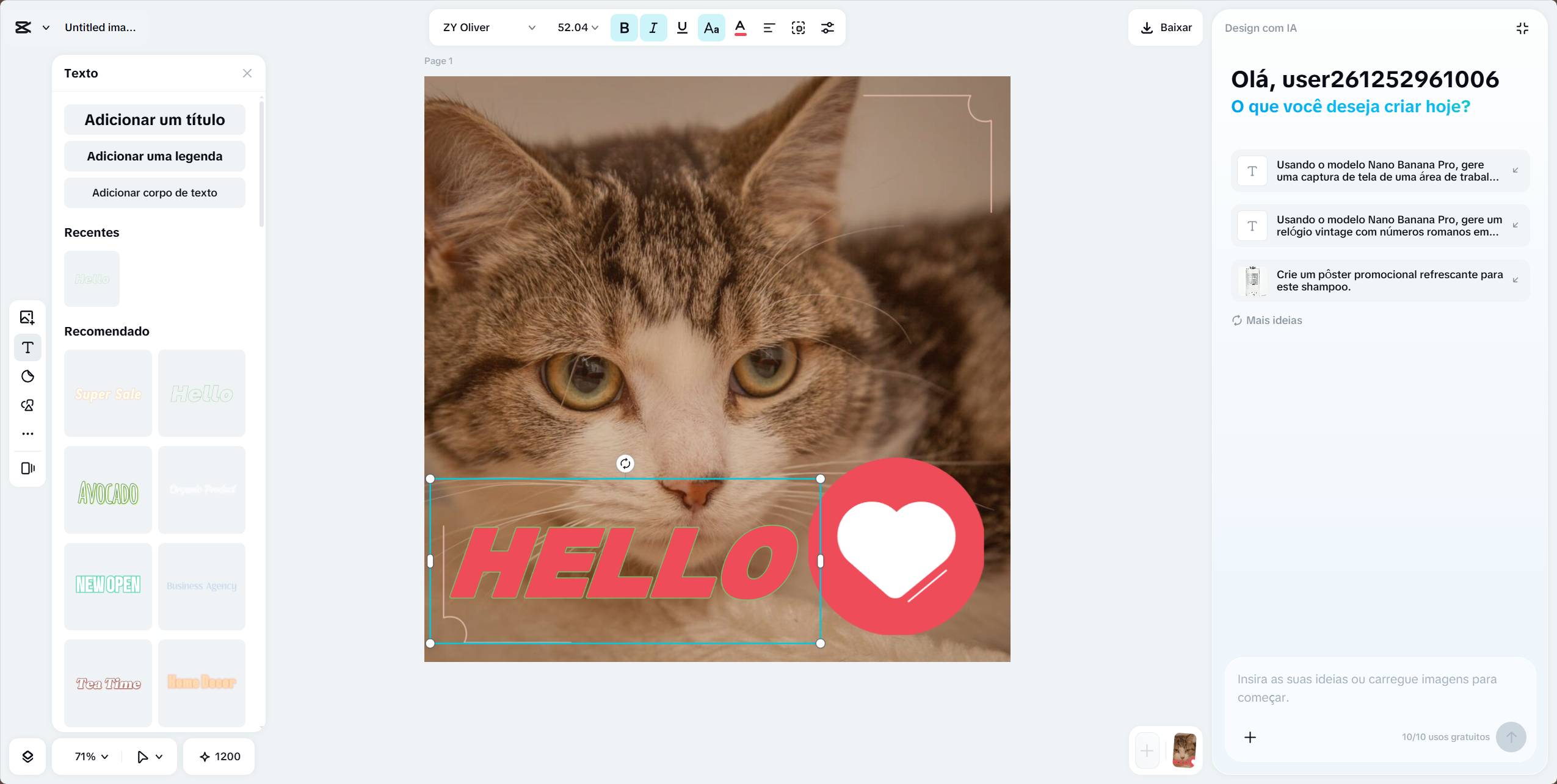 Adicionando textos com contorno e stickers sobre a imagem no editor do CapCut