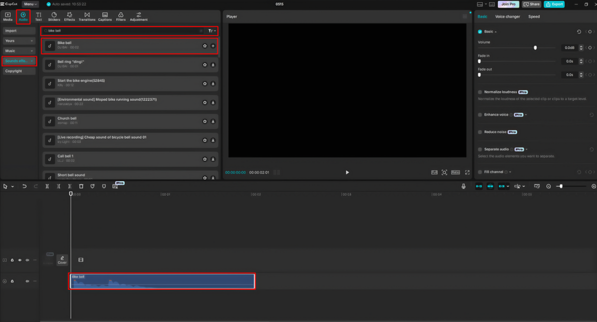 Search for the bike bell effects