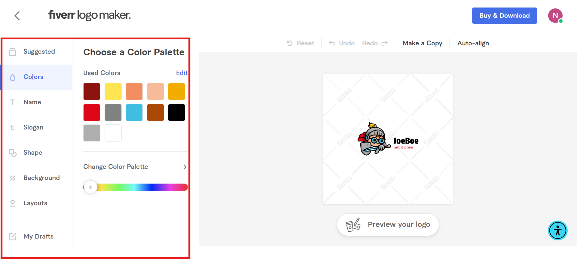 Logo auswählen und anpassen