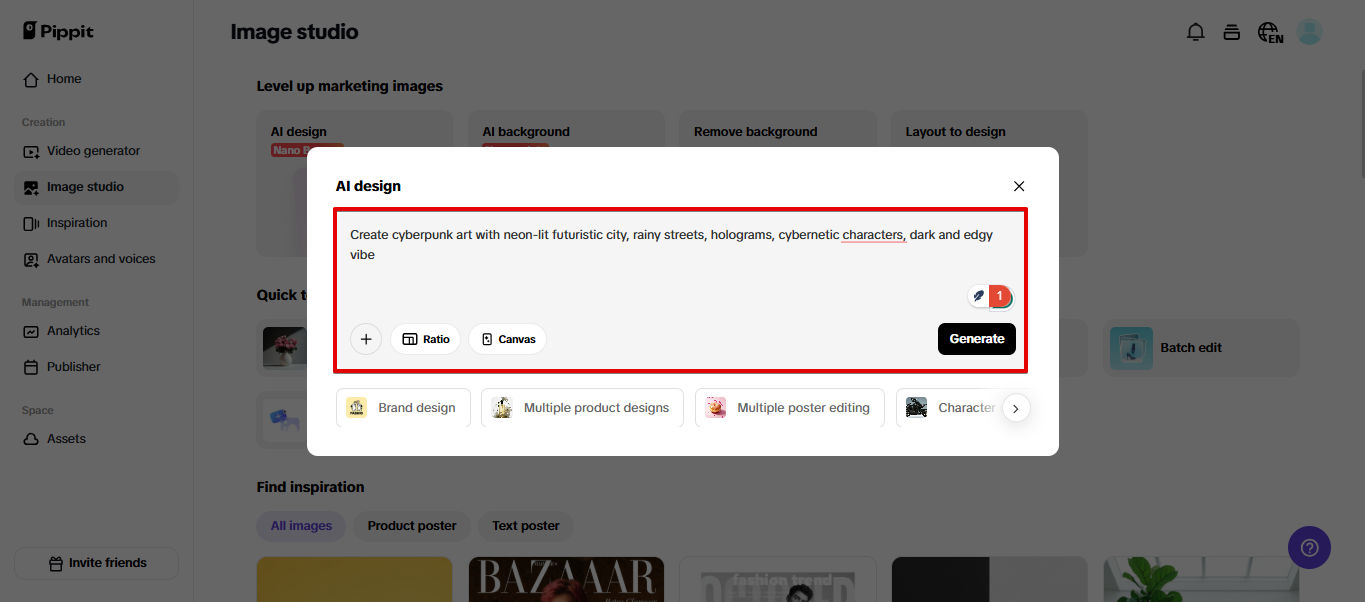 Crea imágenes con estilo cyberpunk
