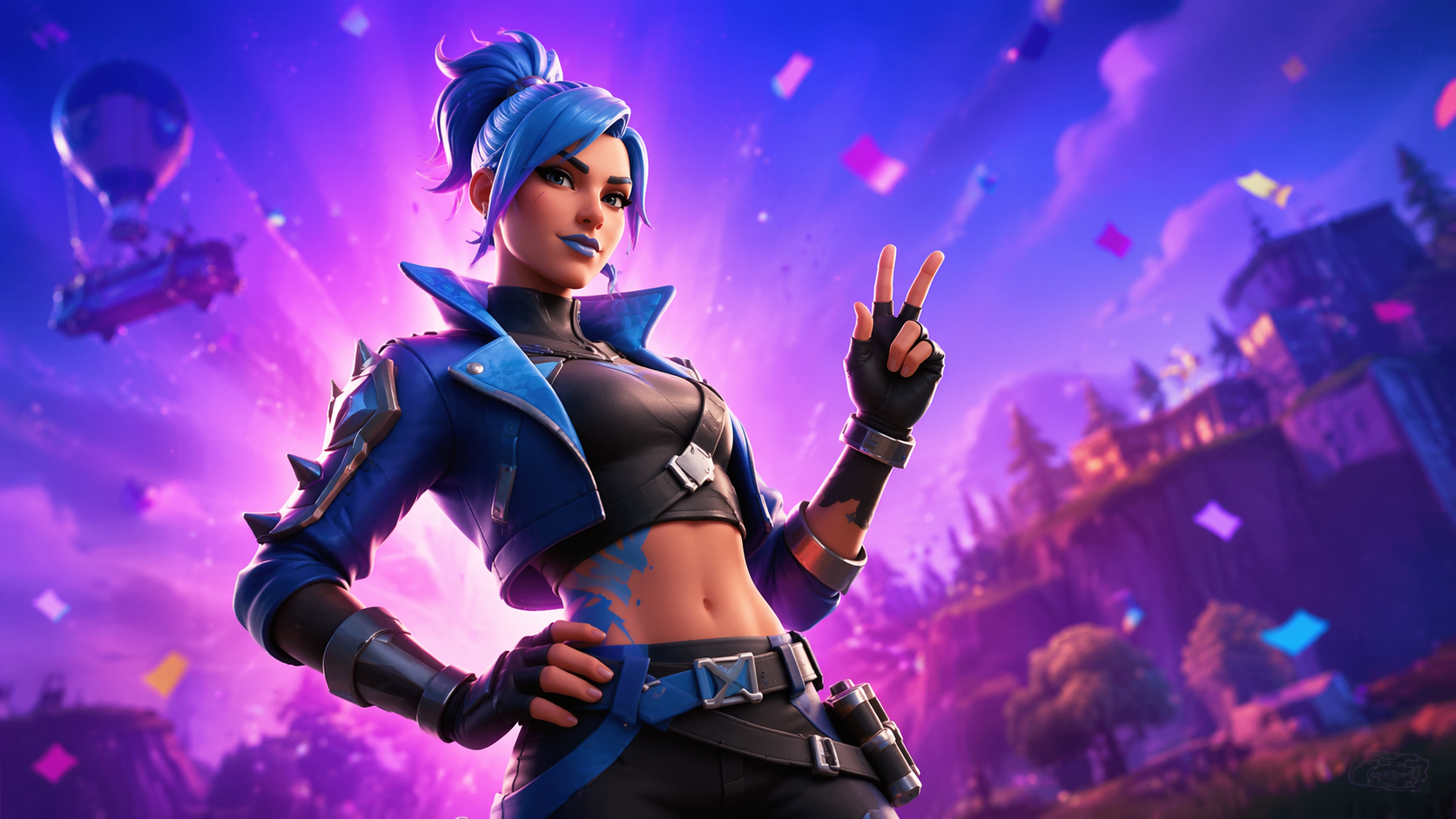 Dreamina fortnite filter prompt example 1: Game hero skin portrait