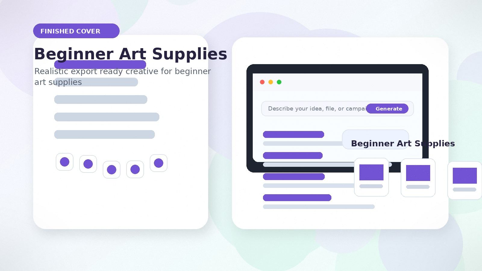 Beginner Art Supplies realistic finished cover visual for beginner art supplies