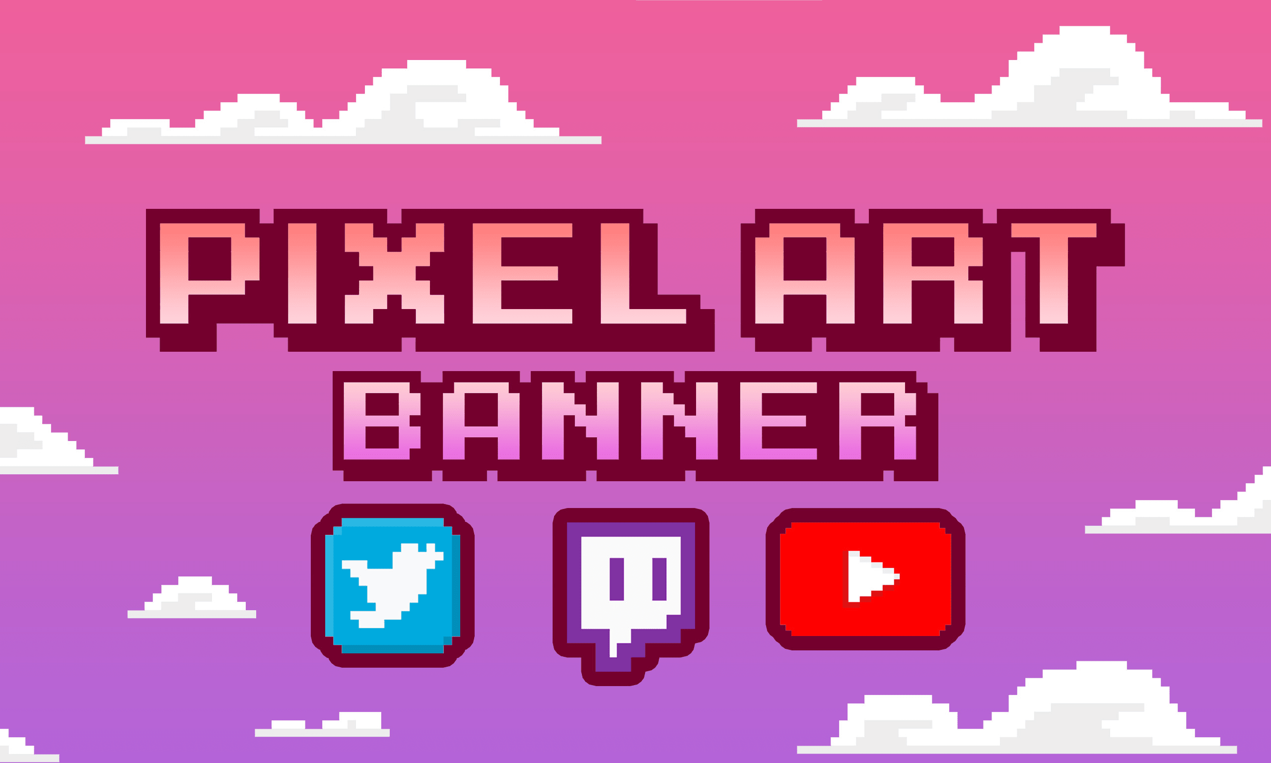 Example of a Pixel art Twitch banner template