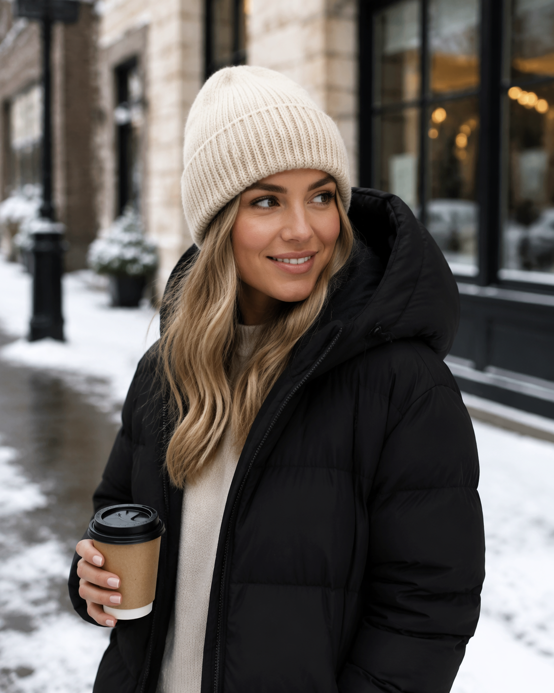 Dreamina virtuelle Mütze Probieren Sie auf Prompt Beispiel 2: Winter Streetwear Beanie Look