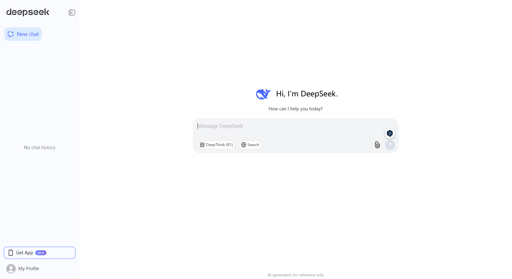 Веб-сайт DeepSeek