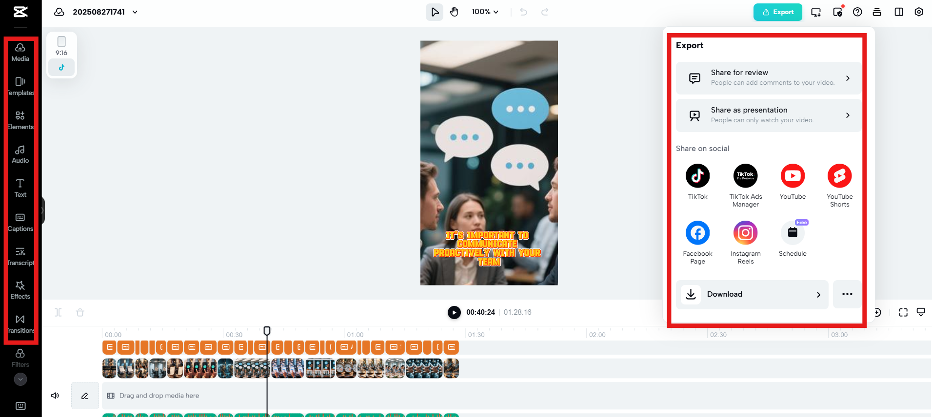 Edit more or export video